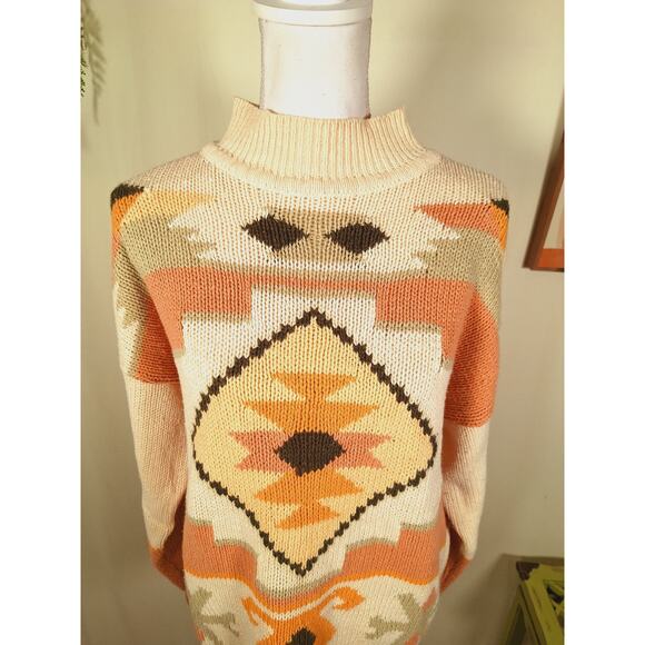 Here's A Hug Women's Cotton Blend Turtleneck Sweater Large - Picture 2 of 6